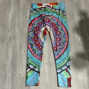 Debbi dannheisser Fine Art Gorgeous Mandala-Print Stretch Leggings Sz L NWOT